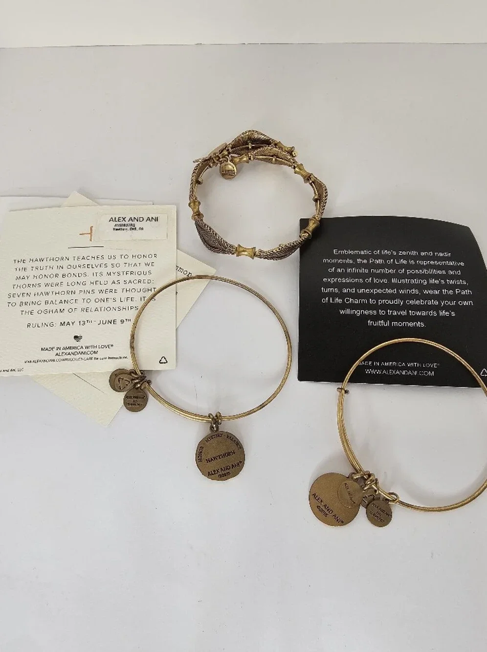 AuthAlex and Ani 3 Set Bracelets Hawthorn, Path of Life & Woven  Bangles